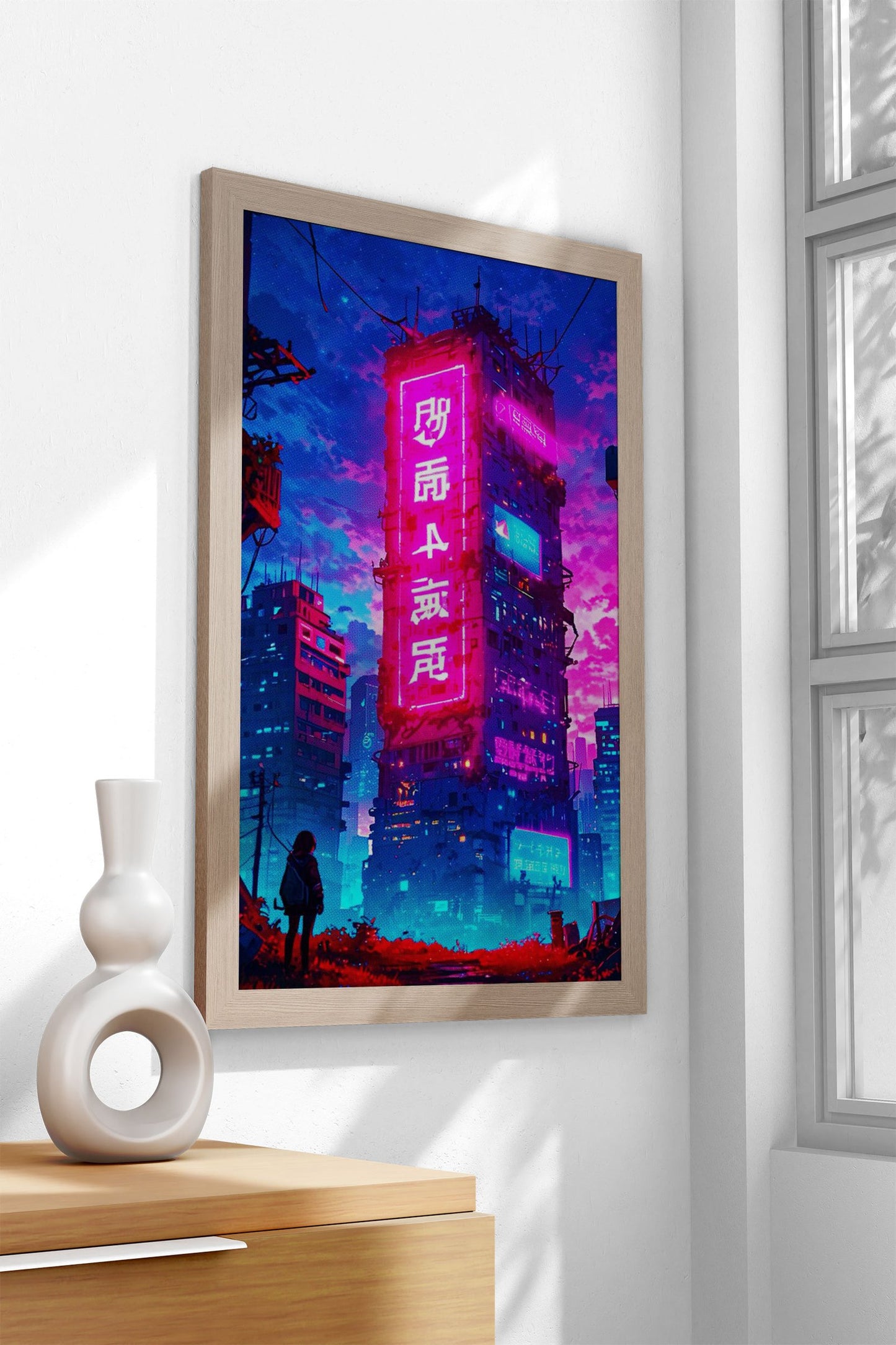 Night City Neon Asian Style Poster | Wall Art fo r Home & Office | High-Quality Print - High-Quality Visual Display