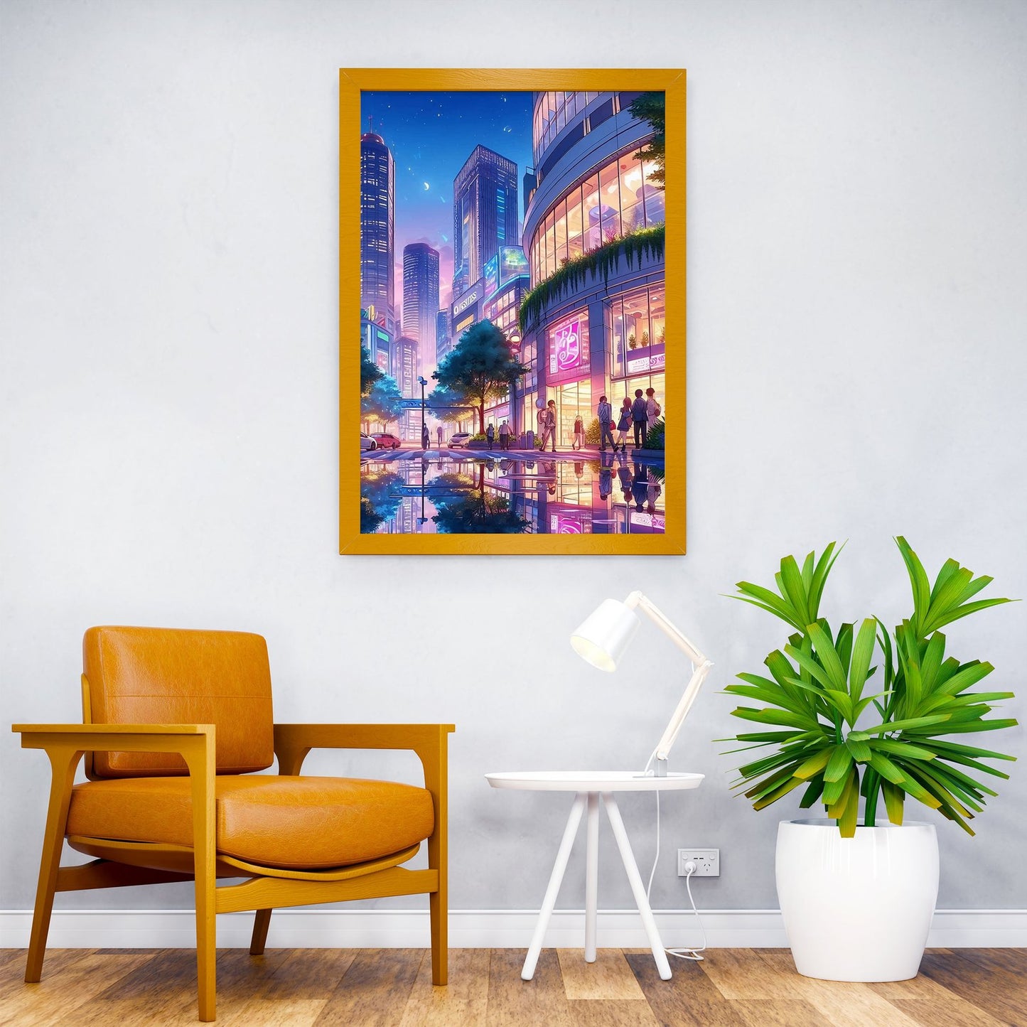 Night Cityscape Asian Style Poster | Wall Art f or Home & Office | High-Quality Print - High-Quality Visual Display