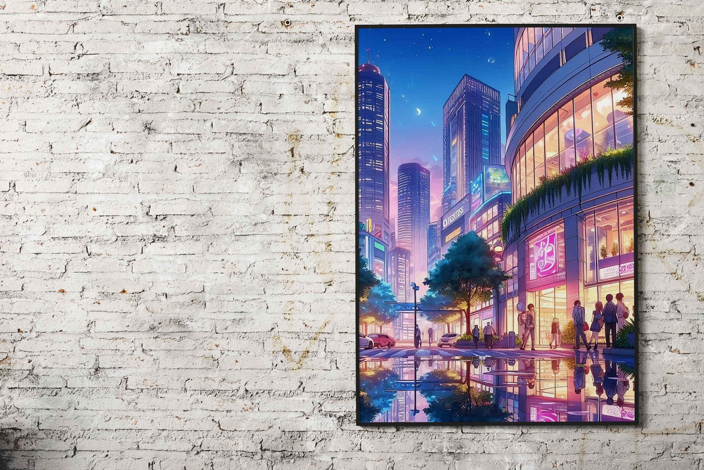 Night Cityscape Asian Style Poster | Wall Art f or Home & Office | High-Quality Print - High-Quality Visual Display