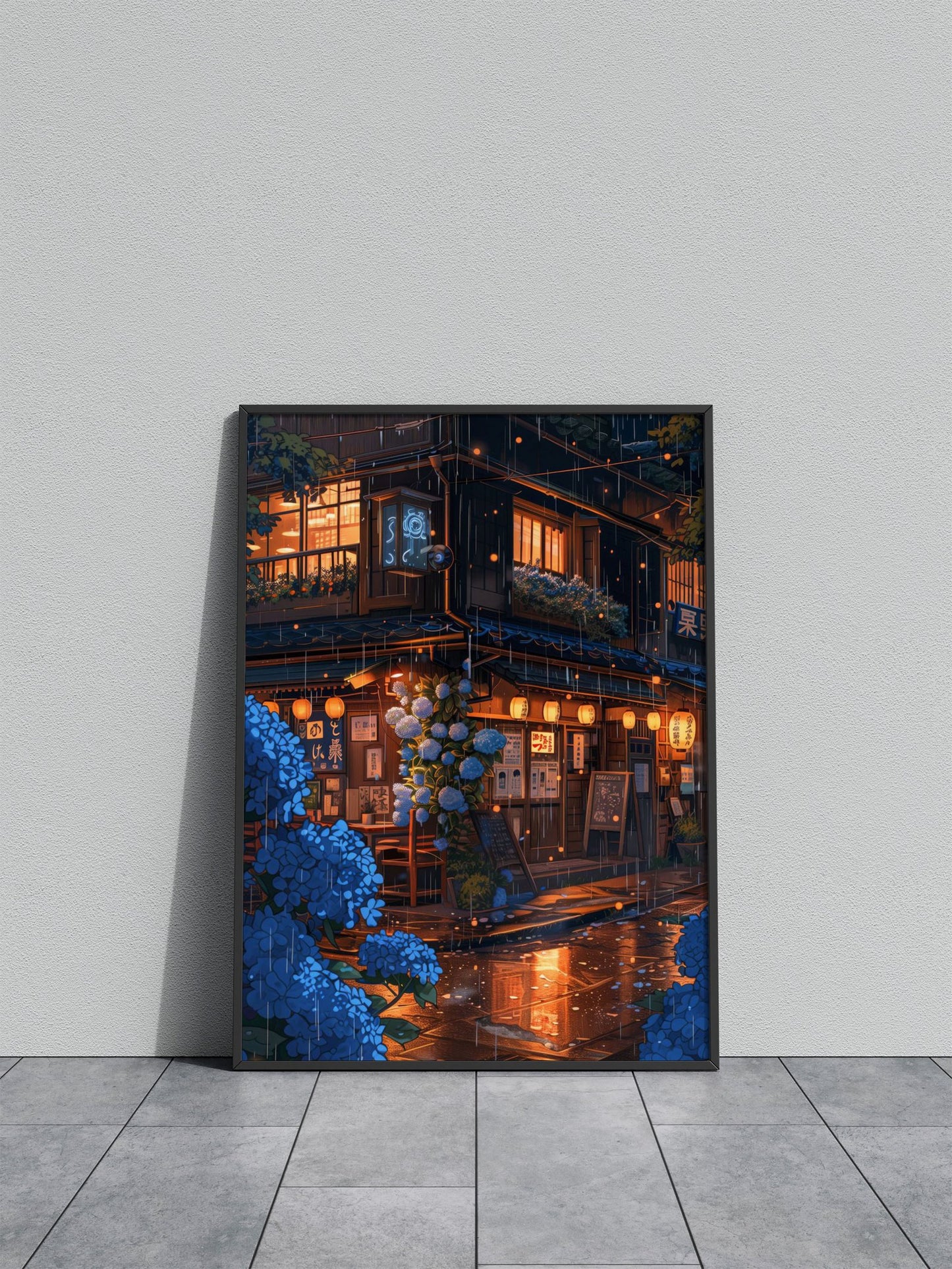 Night Restaurant Anime Asian Style Poster | W all Art for Home & Office | High-Quality Print - High-Quality Visual Display
