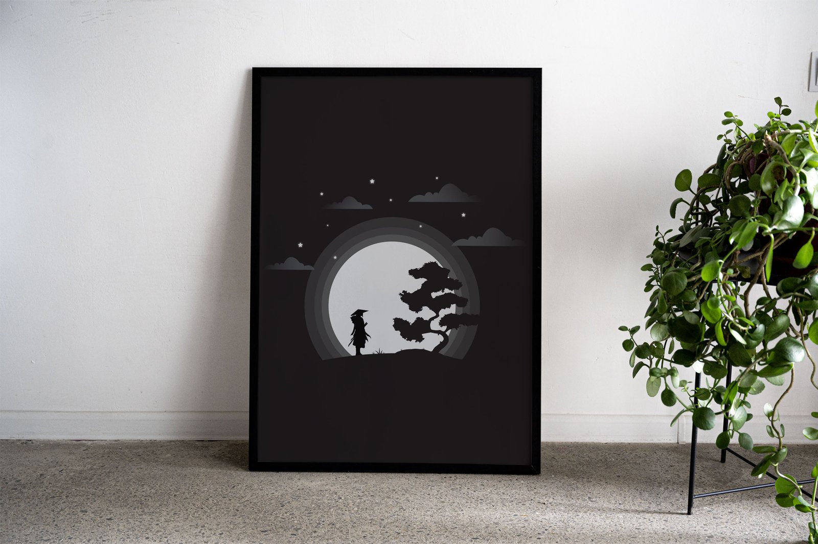 Night Shadow Asian Style Poster | Wall Art for  Home & Office | High-Quality Print - High-Quality Visual Display