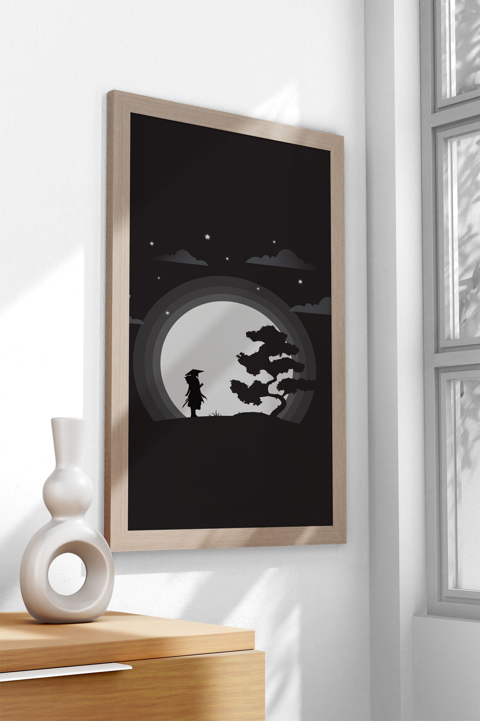 Night Shadow Asian Style Poster | Wall Art for  Home & Office | High-Quality Print - High-Quality Visual Display