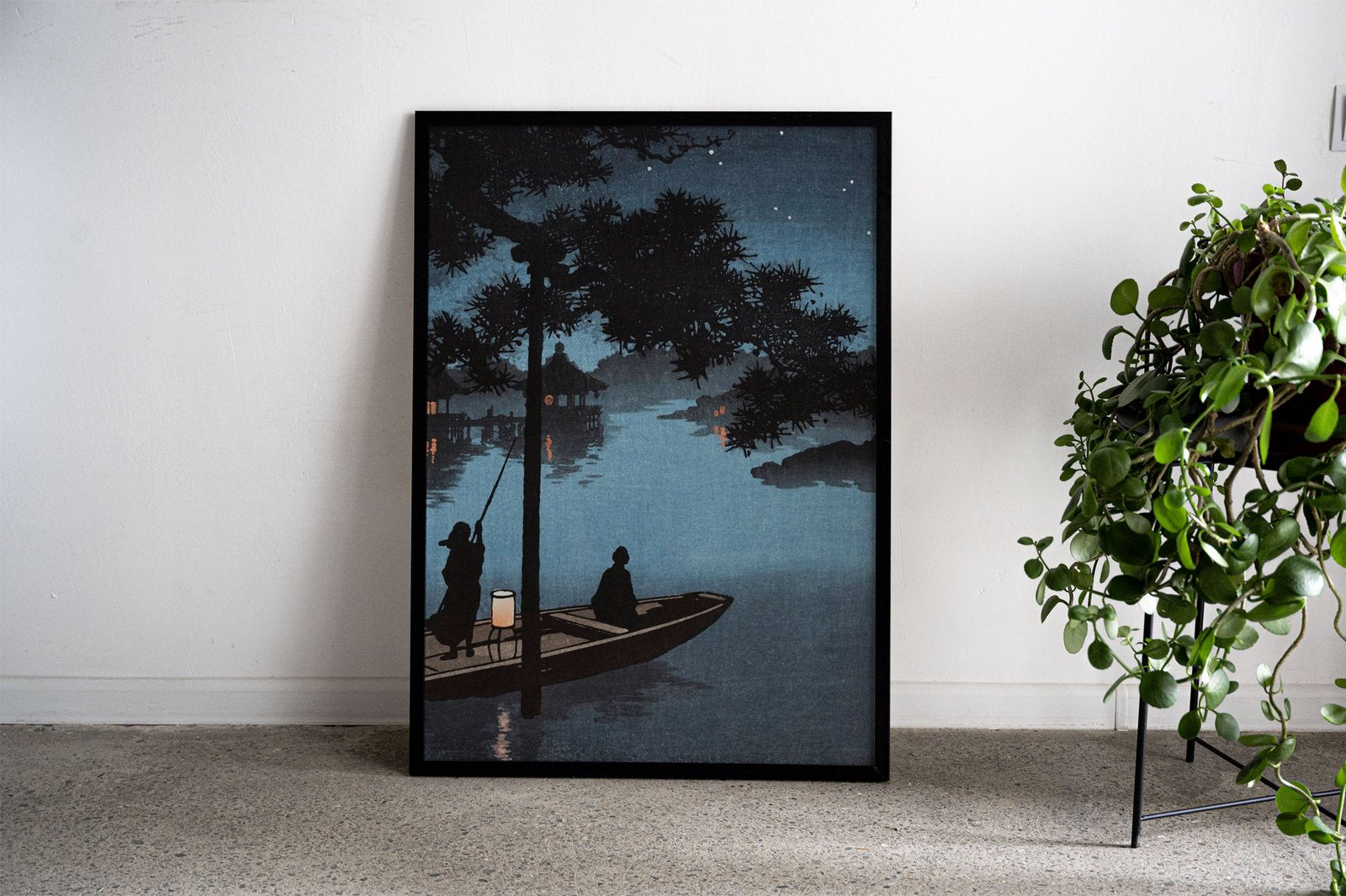 Night Sky at Lake Biwa Asian Style Poster | Wa ll Art for Home & Office | High-Quality Print - High-Quality Visual Display