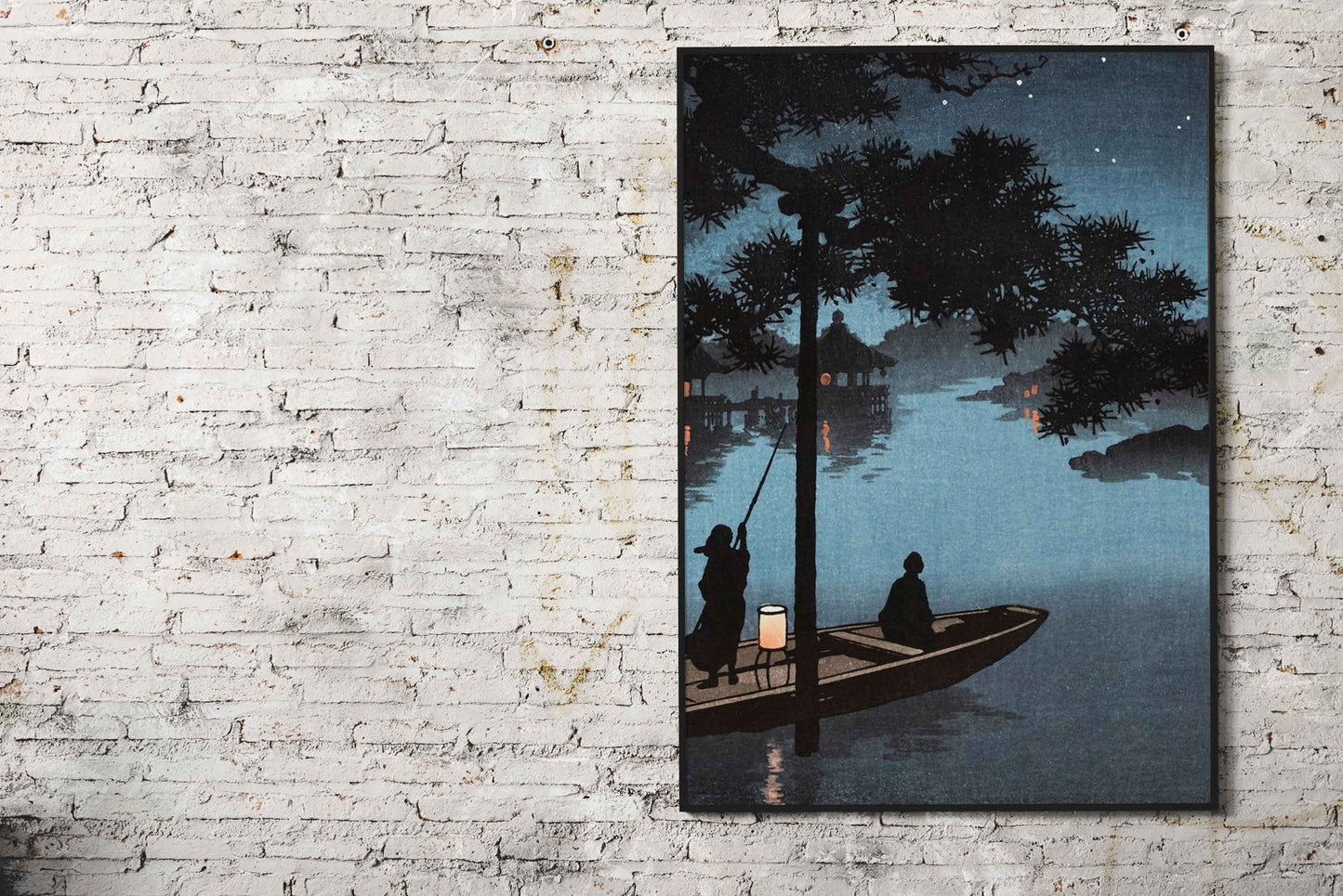 Night Sky at Lake Biwa Asian Style Poster | Wa ll Art for Home & Office | High-Quality Print - High-Quality Visual Display