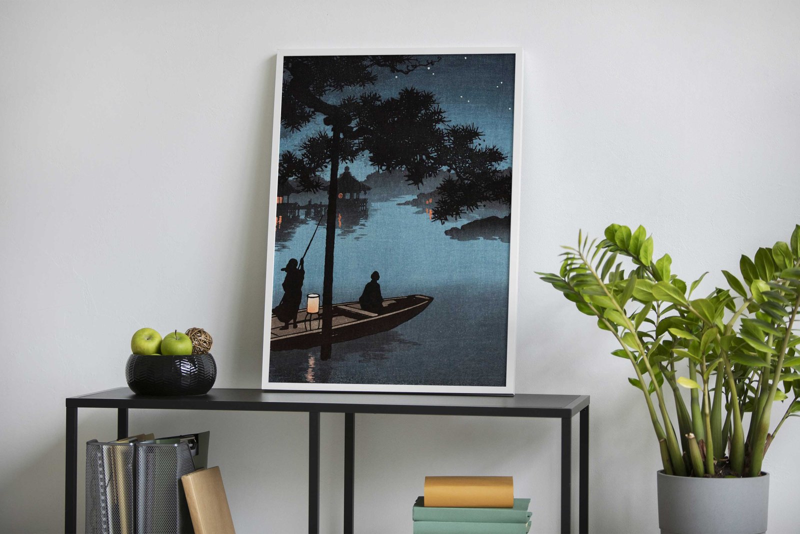 Night Sky at Lake Biwa Asian Style Poster | Wa ll Art for Home & Office | High-Quality Print - High-Quality Visual Display
