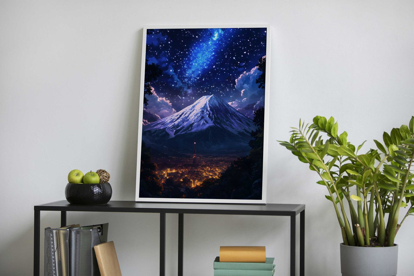 Night Sky galaxy fuji Mountain Japan Asian St yle Poster | Wall Art for Home & Office | High-Quality Print - High-Quality Visual Display