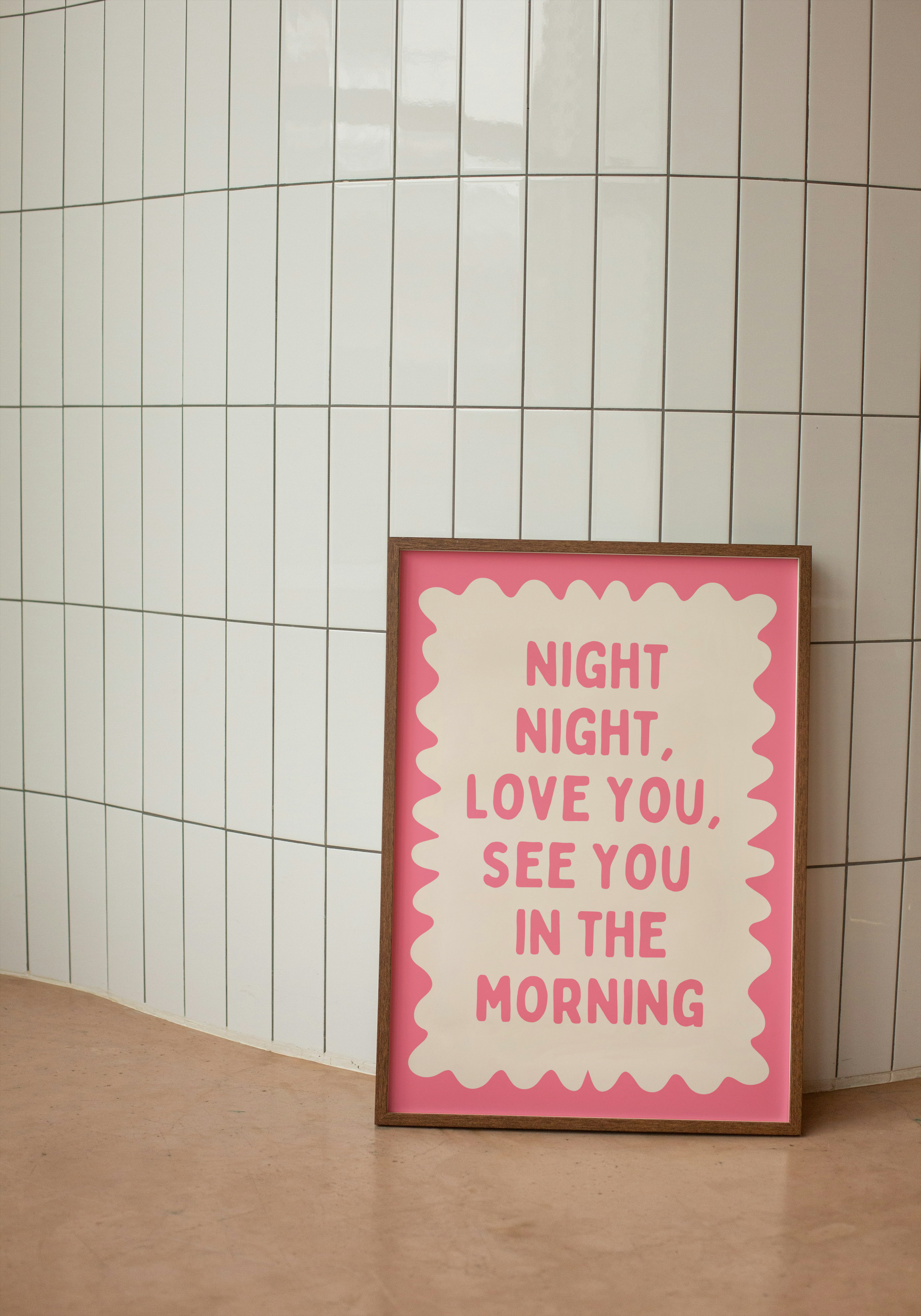 Night Night, Love You | Watermelon and Cream | Art Print - High-Quality Premium Wall Art Decor Sticker