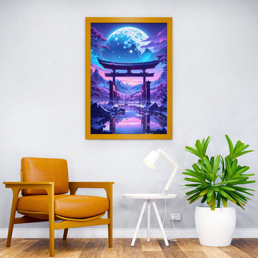 Nightscape Torii Gate Asian Style Poster | Wall  Art for Home & Office | High-Quality Print - High-Quality Visual Display