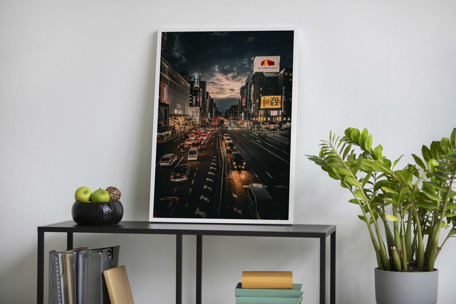 Nighttime Cityscape in Japan Asian Style Post er | Wall Art for Home & Office | High-Quality Print - High-Quality Premium Wall Art Decor Sticker