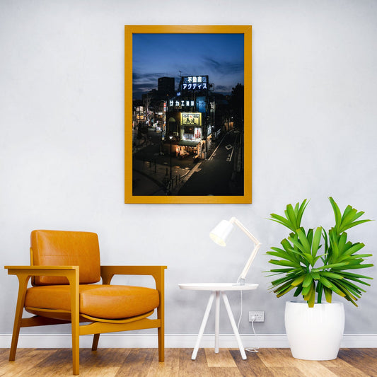 Nighttime Street in Japan Asian Style Poster |  Wall Art for Home & Office | High-Quality Print - High-Quality Premium Wall Art Decor Sticker