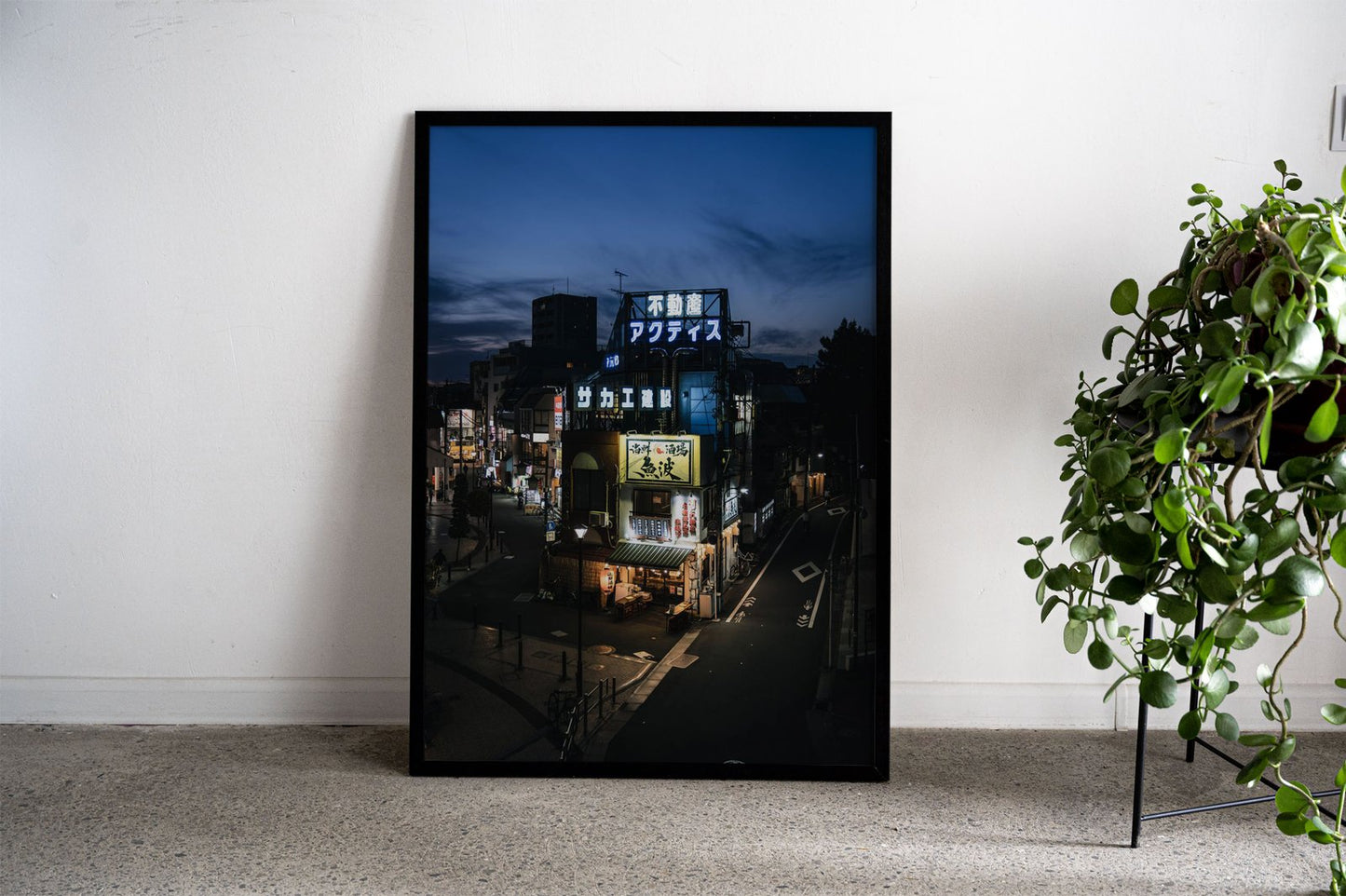 Nighttime Street in Japan Asian Style Poster |  Wall Art for Home & Office | High-Quality Print - High-Quality Premium Wall Art Decor Sticker