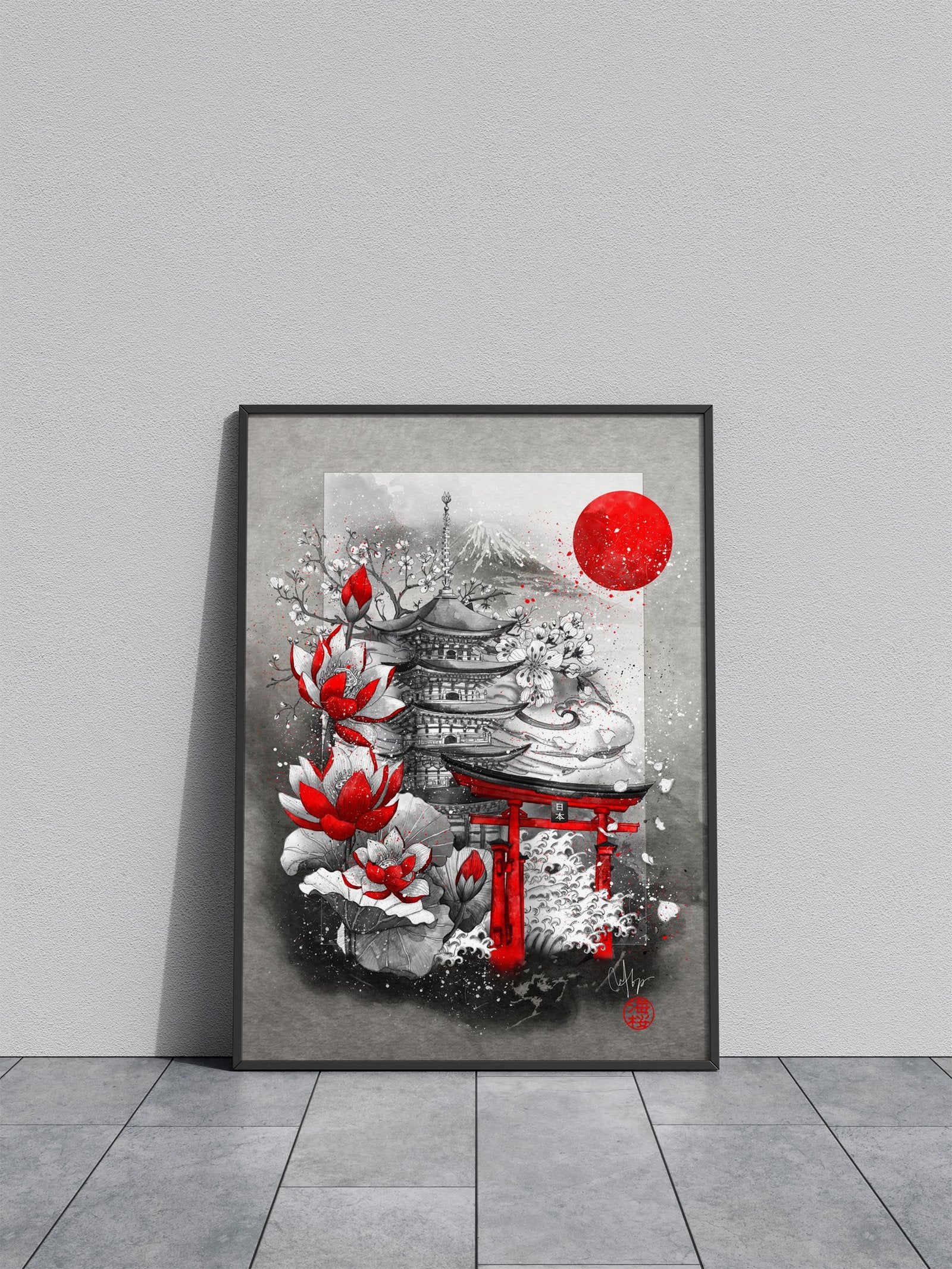 Nihon Asian Style Poster | Wall Art for Home &  Office | High-Quality Print - High-Quality Premium Wall Art Decor Sticker