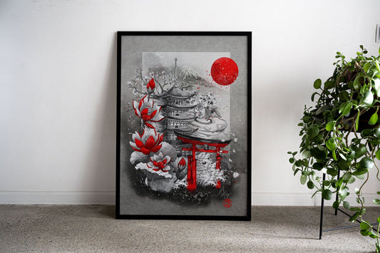 Nihon Asian Style Poster | Wall Art for Home &  Office | High-Quality Print - High-Quality Premium Wall Art Decor Sticker
