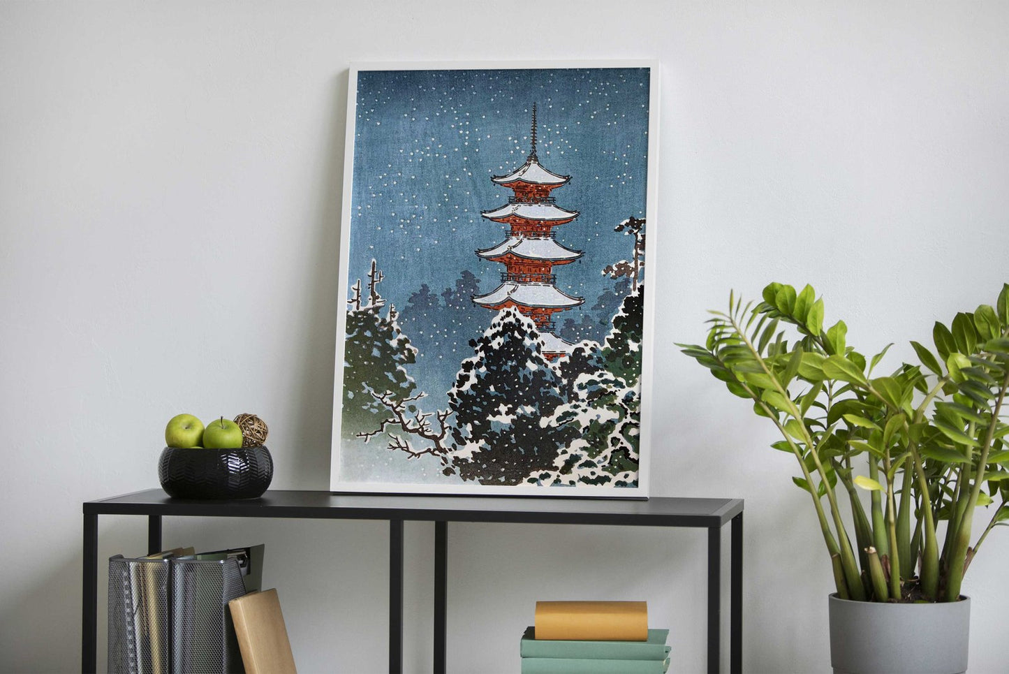 Nikko Pagoda in Snow Asian Style Poster | Wa ll Art for Home & Office | High-Quality Print - High-Quality Premium Wall Art Decor Sticker