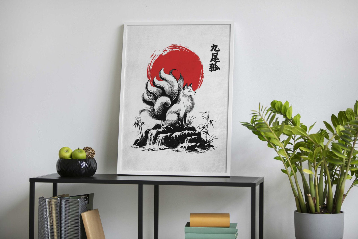 Nine Tailed Fox in Forest Asian Style Poster | W all Art for Home & Office | High-Quality Print - High-Quality Premium Wall Art Decor Sticker