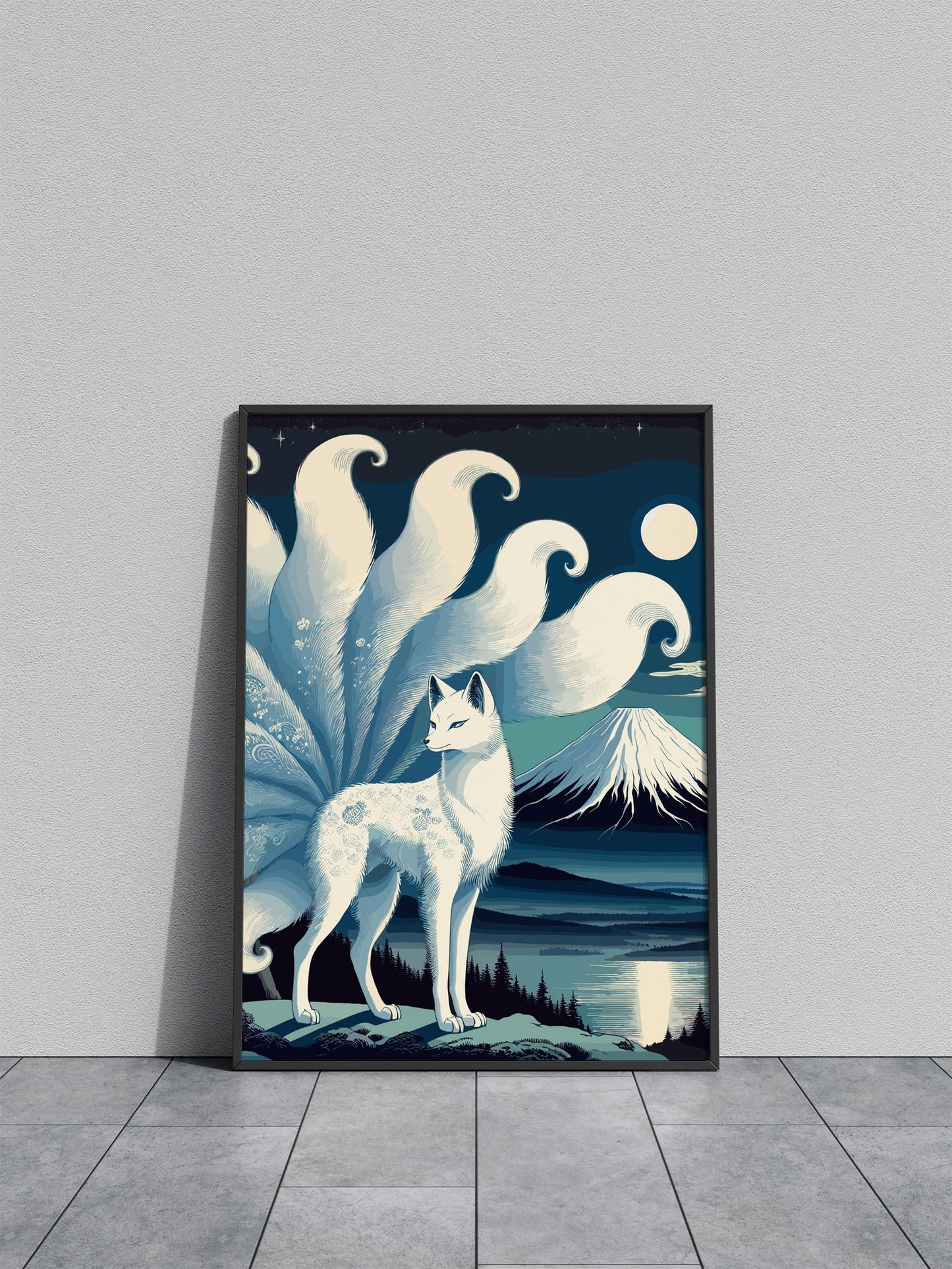 Nine Tailed Fox Spirit Asian Style Poster | Wall  Art for Home & Office | High-Quality Print - High-Quality Premium Wall Art Decor Sticker