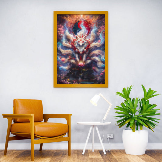 Nine Tailed Fox Torii Gate Asian Style Poster |  Wall Art for Home & Office | High-Quality Print - High-Quality Premium Wall Art Decor Sticker