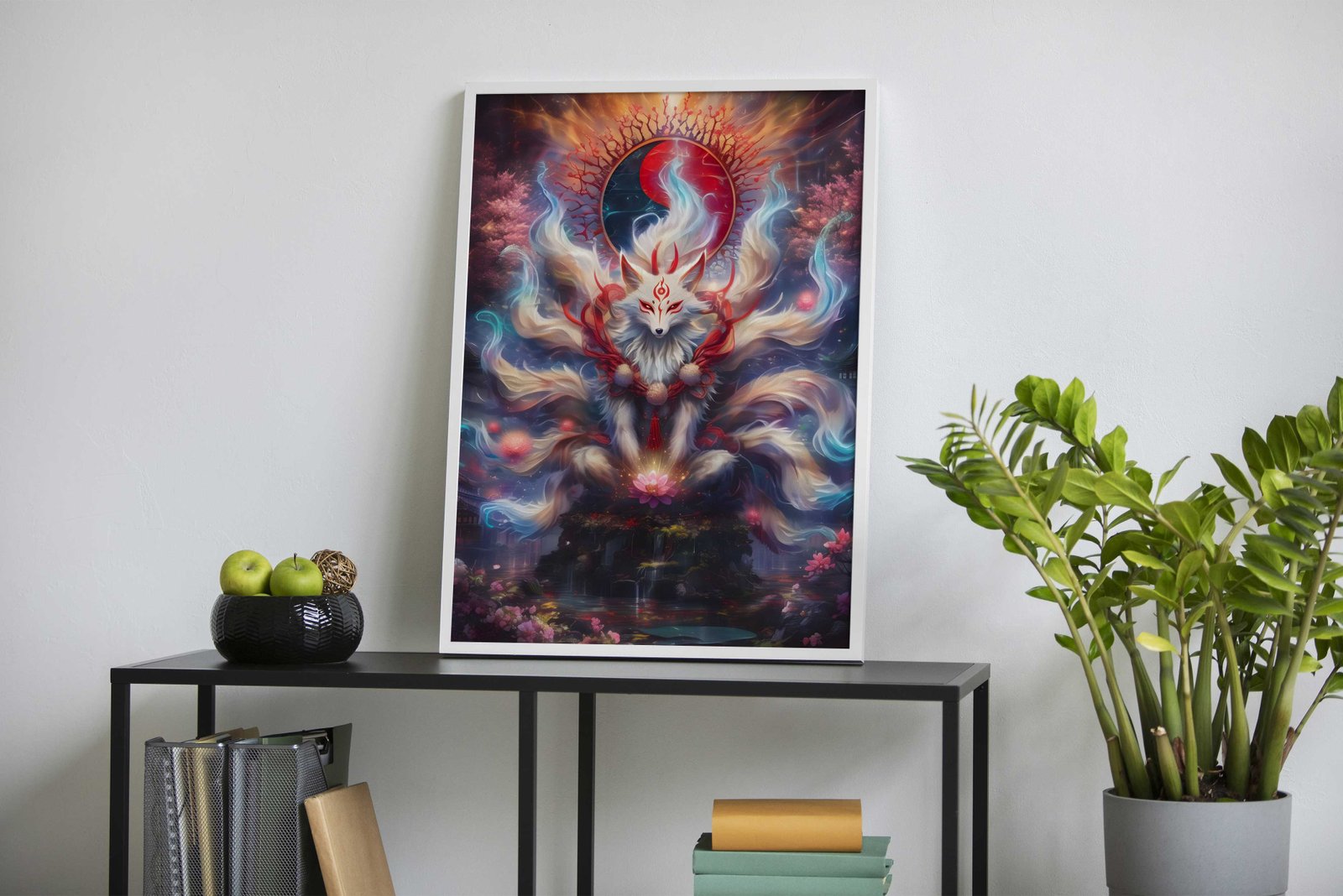 Nine Tailed Fox Torii Gate Asian Style Poster |  Wall Art for Home & Office | High-Quality Print - High-Quality Premium Wall Art Decor Sticker