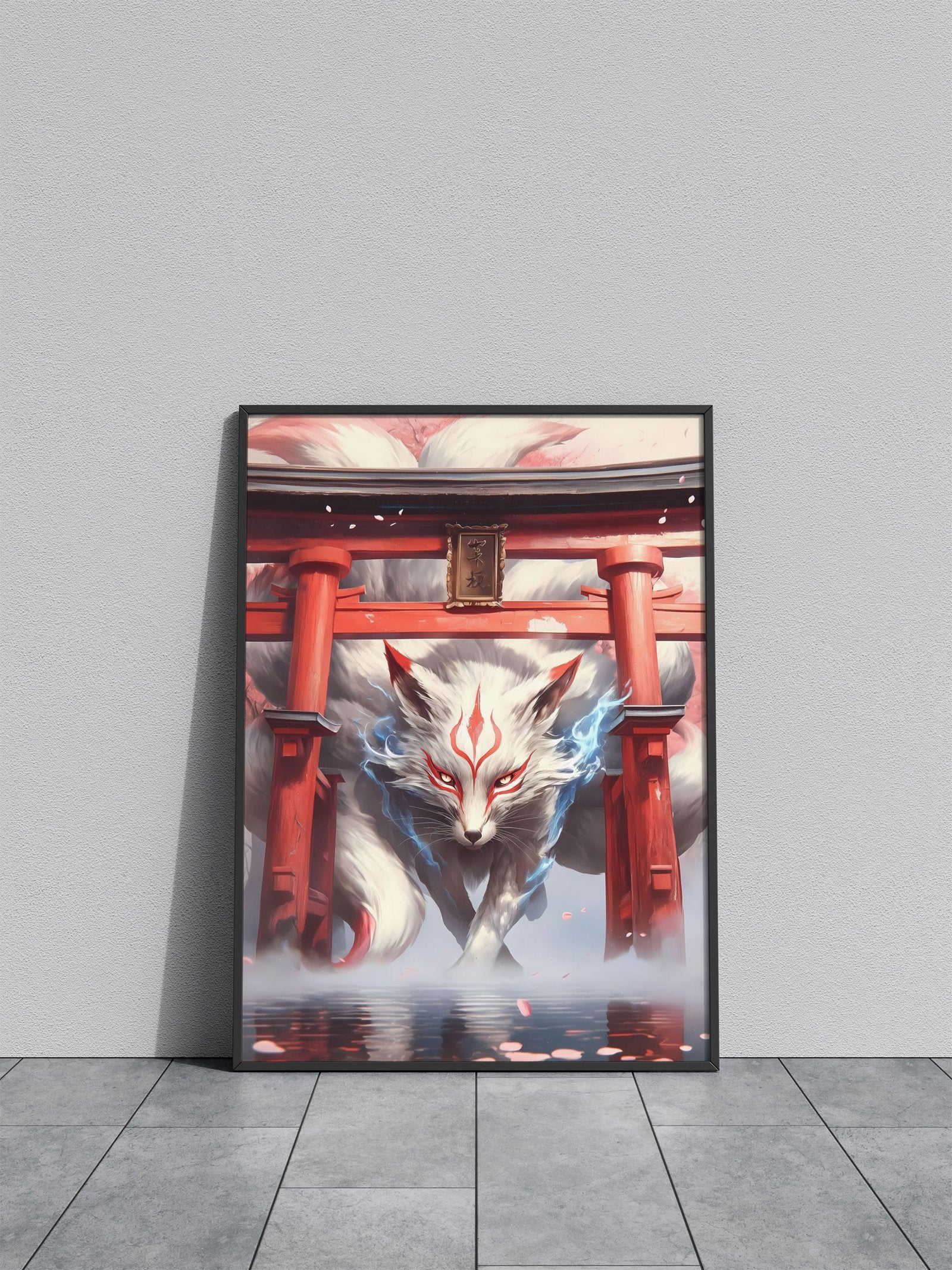 Nine Tailed Fox Vintage Asian Style Poster | W all Art for Home & Office | High-Quality Print - High-Quality Premium Wall Art Decor Sticker