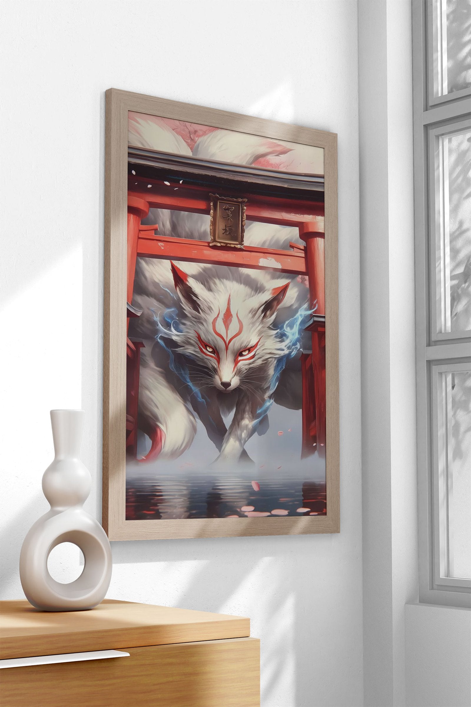 Nine Tailed Fox Vintage Asian Style Poster | W all Art for Home & Office | High-Quality Print - High-Quality Premium Wall Art Decor Sticker