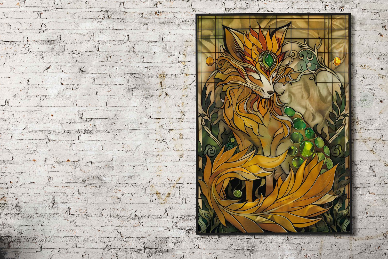 Nine Tailed Fox Yin Yang Asian Style Poster | W all Art for Home & Office | High-Quality Print - High-Quality Premium Wall Art Decor Sticker