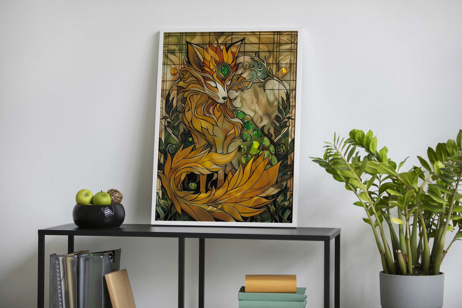 Nine Tailed Fox Yin Yang Asian Style Poster | W all Art for Home & Office | High-Quality Print - High-Quality Premium Wall Art Decor Sticker