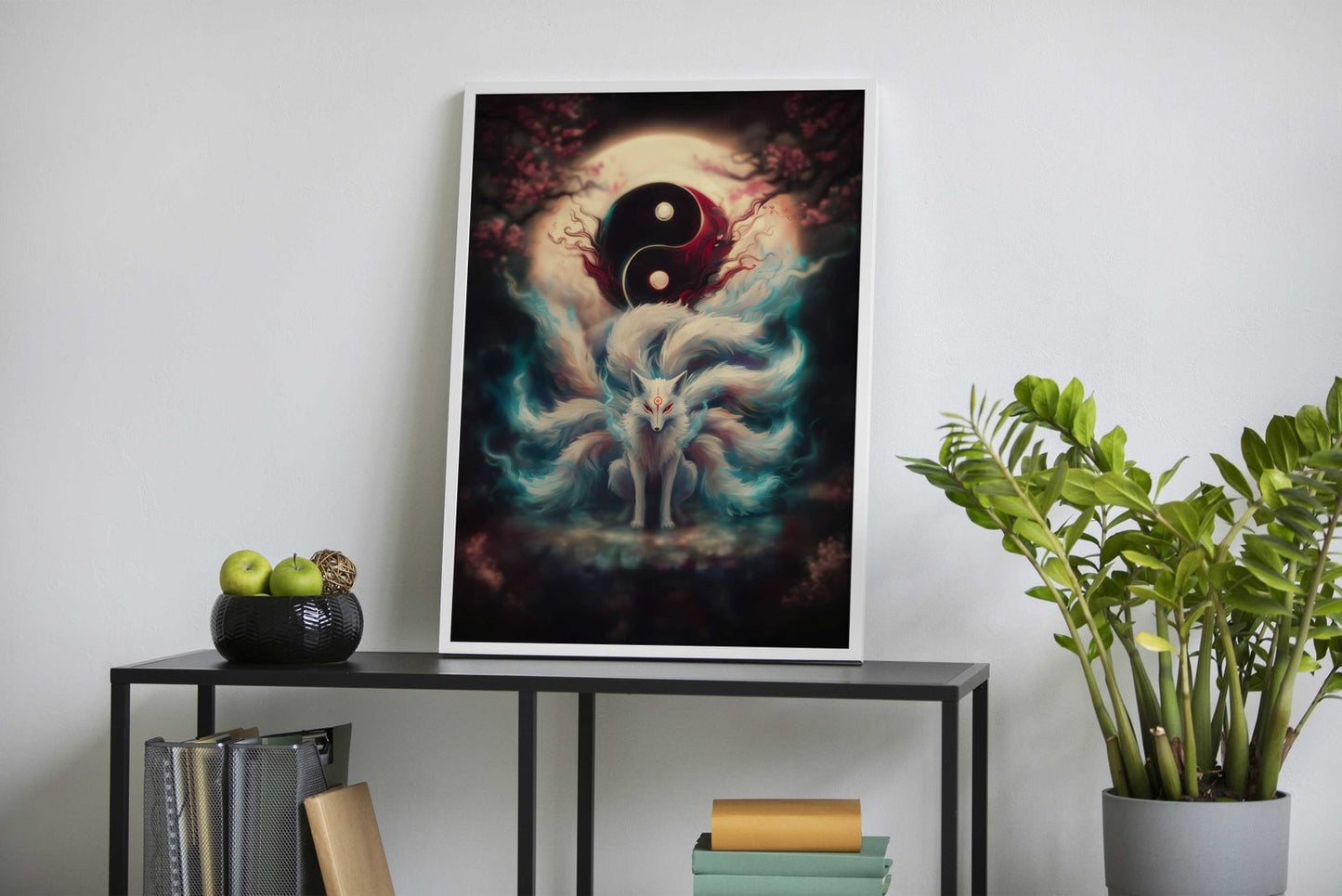 Nine Tailed Fox Asian Style Poster | Wall Art fo r Home & Office | High-Quality Print - High-Quality Premium Wall Art Decor Sticker