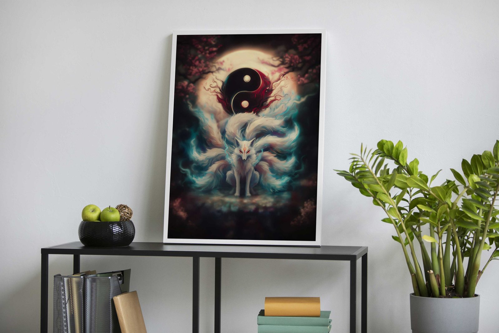 Nine Tailed Fox Asian Style Poster | Wall Art fo r Home & Office | High-Quality Print - High-Quality Premium Wall Art Decor Sticker