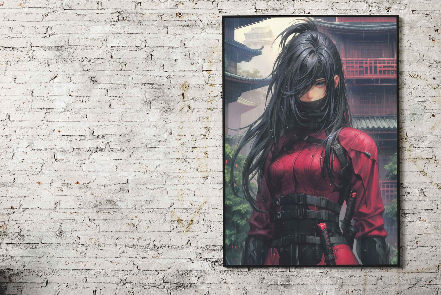 Ninja Assassin Blue Asian Style Poster | Wall A rt for Home & Office | High-Quality Print - High-Quality Premium Wall Art Decor Sticker