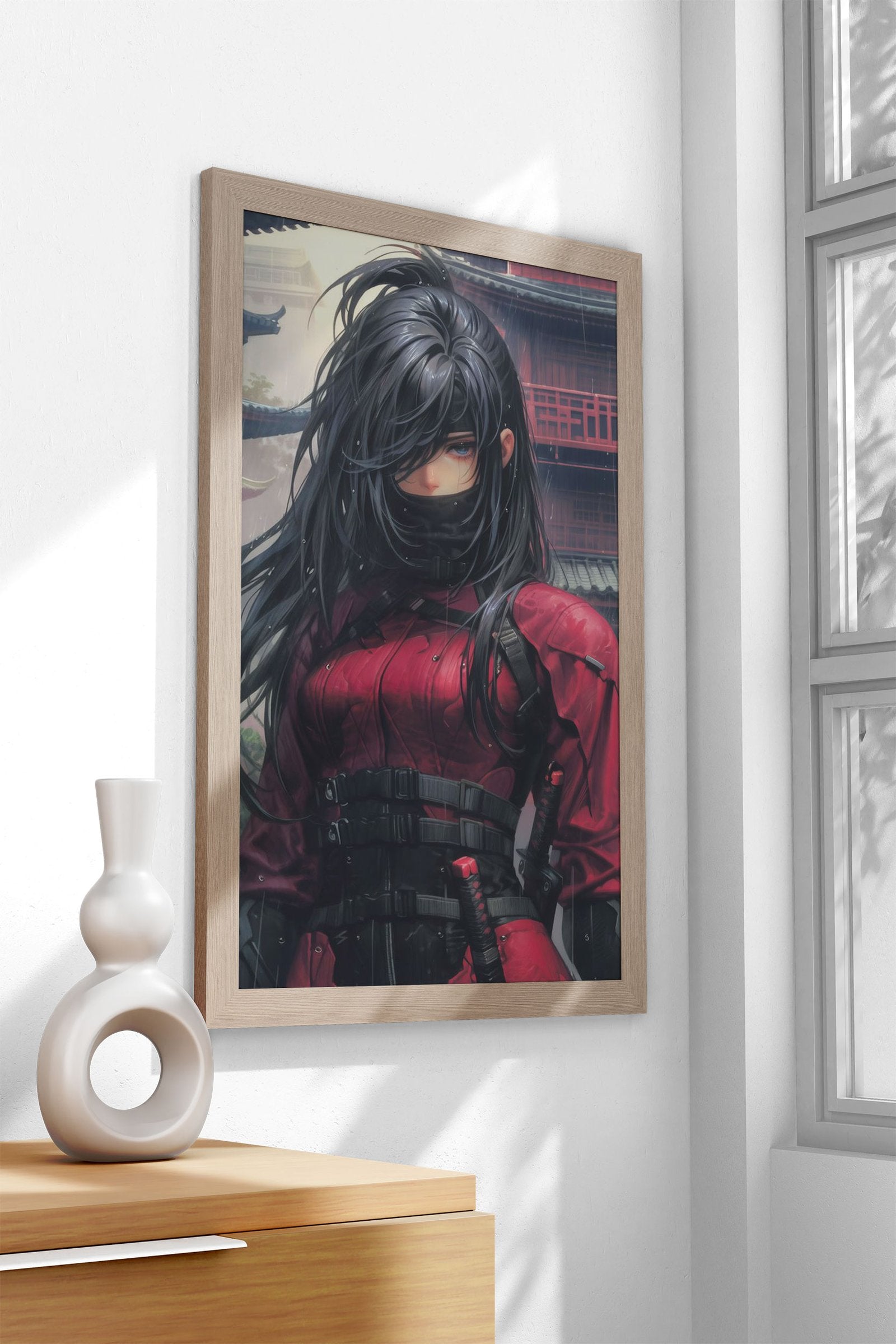 Ninja Assassin Blue Asian Style Poster | Wall A rt for Home & Office | High-Quality Print - High-Quality Premium Wall Art Decor Sticker