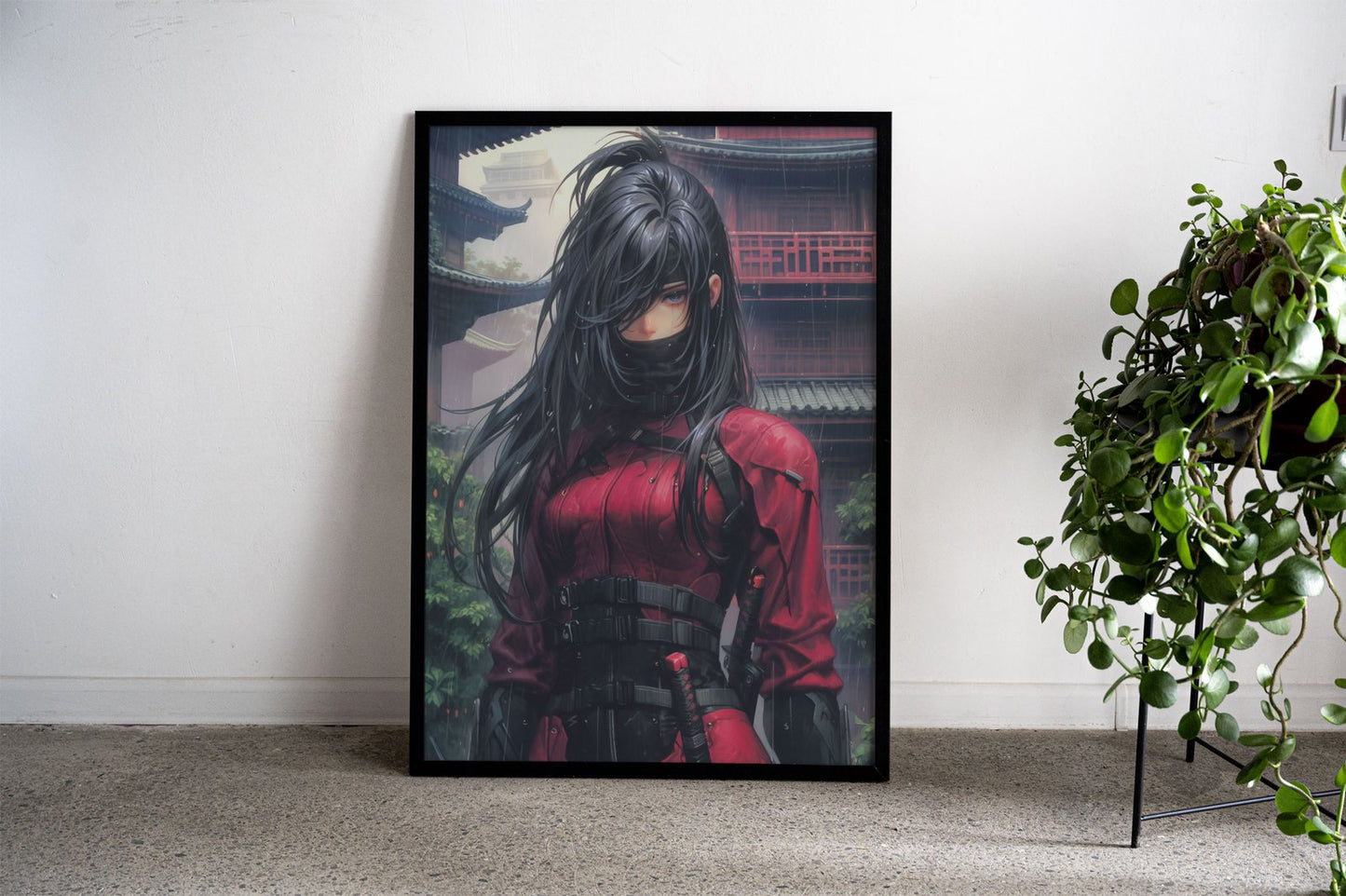 Ninja Assassin Blue Asian Style Poster | Wall A rt for Home & Office | High-Quality Print - High-Quality Premium Wall Art Decor Sticker