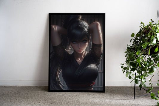 Ninja Girl Asian Style Poster | Wall Art for Hom e & Office | High-Quality Print - High-Quality Premium Wall Art Decor Sticker