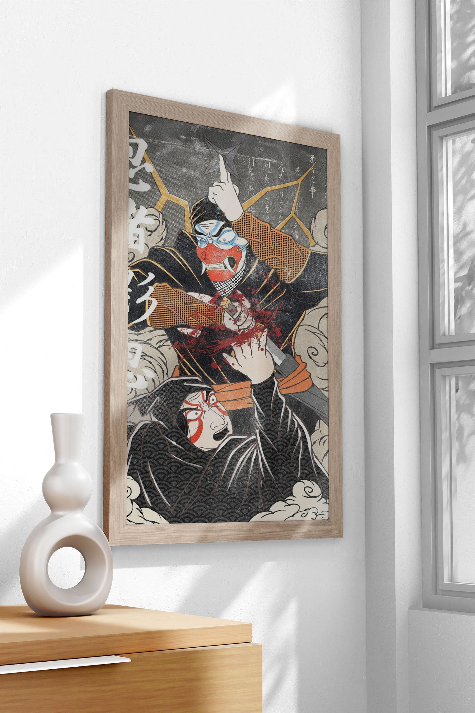 ninja minimalist poster Asian Style Poster | Wa ll Art for Home & Office | High-Quality Print - High-Quality Premium Wall Art Decor Sticker