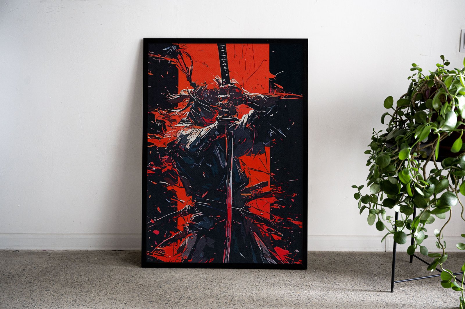 Ninja Warrior Illustration Asian Style Poster | W all Art for Home & Office | High-Quality Print - High-Quality Premium Wall Art Decor Sticker