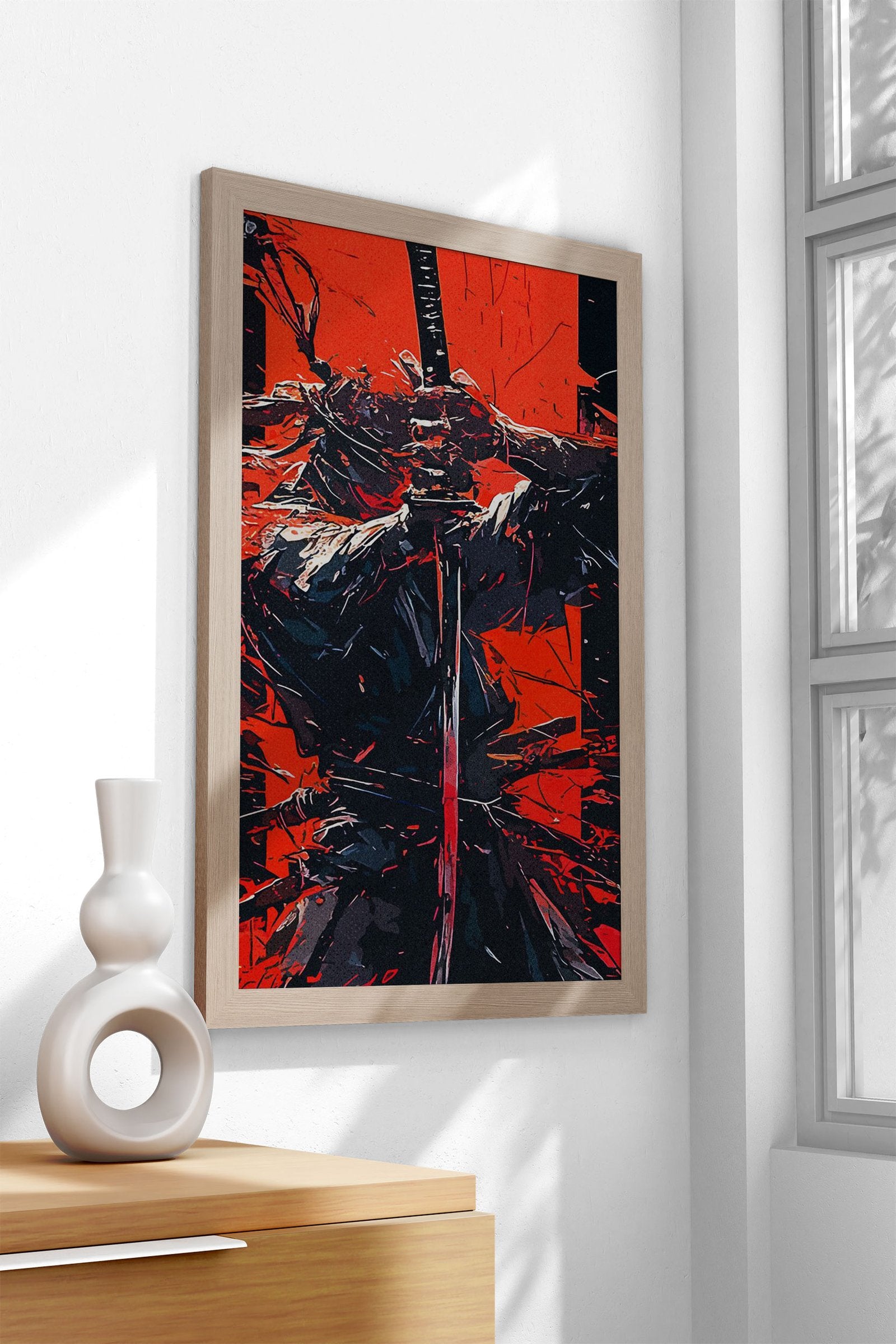 Ninja Warrior Illustration Asian Style Poster | W all Art for Home & Office | High-Quality Print - High-Quality Premium Wall Art Decor Sticker