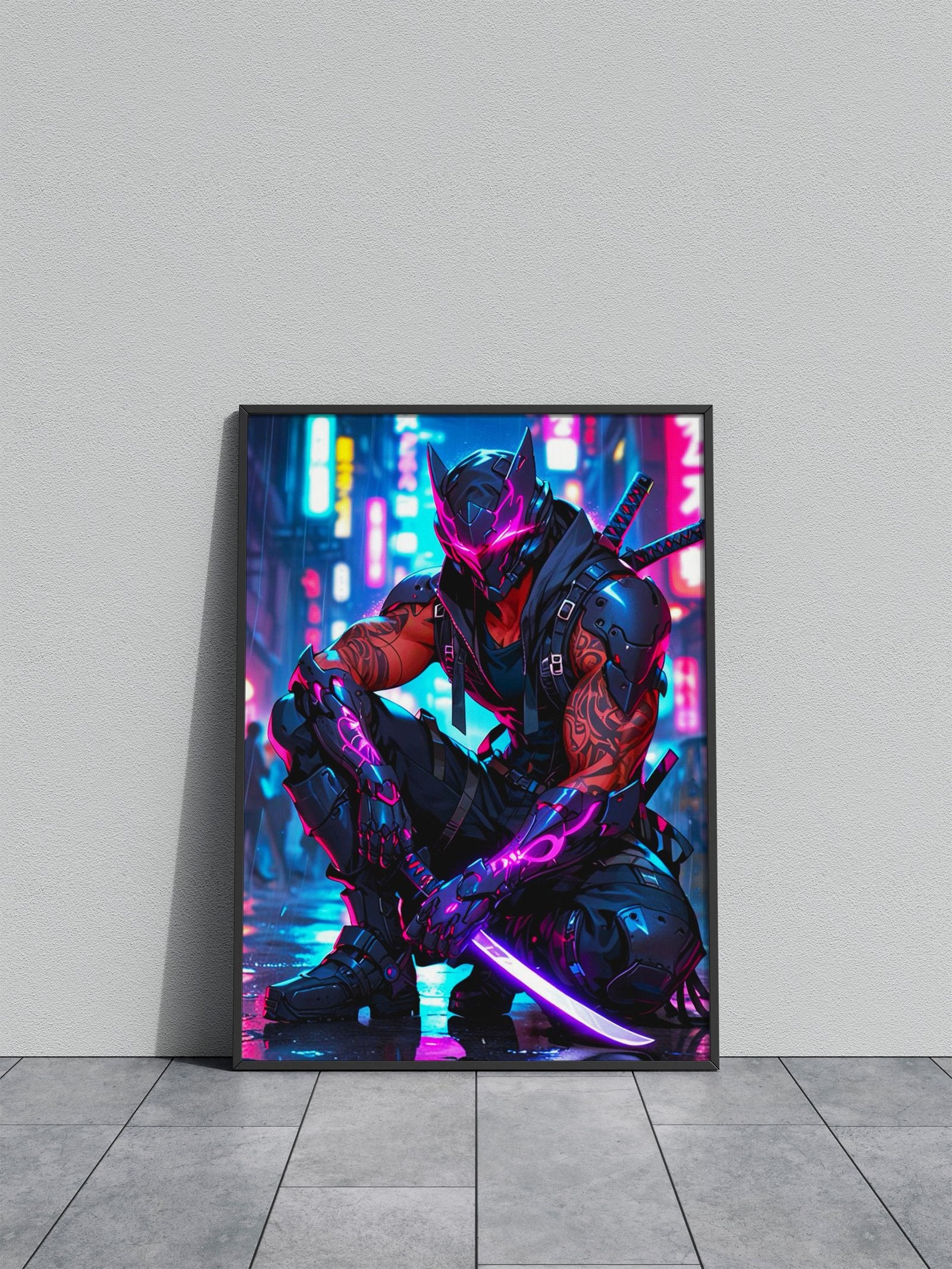 ninja warrior pop art Asian Style Poster | Wall  Art for Home & Office | High-Quality Print - High-Quality Premium Wall Art Decor Sticker