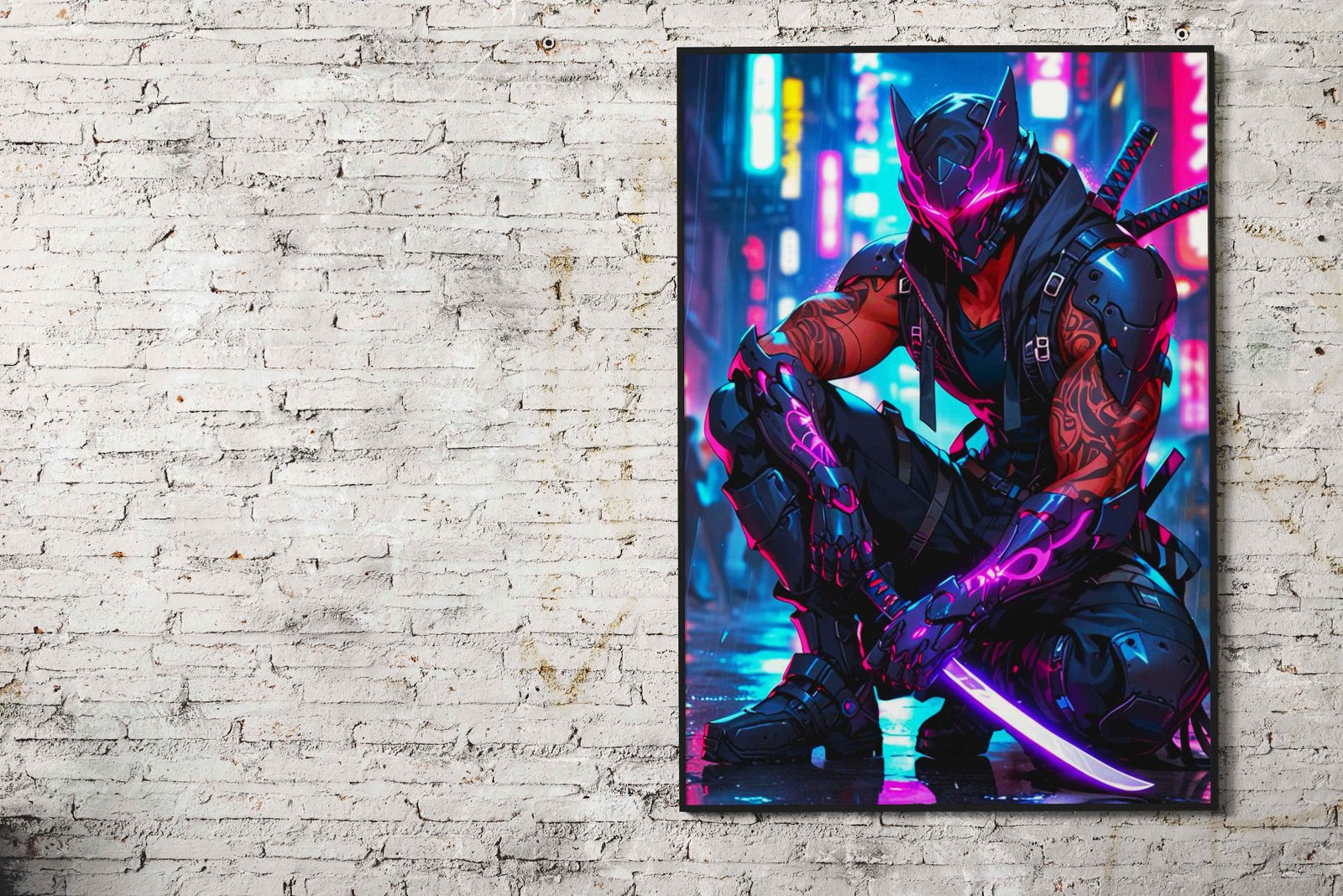 ninja warrior pop art Asian Style Poster | Wall  Art for Home & Office | High-Quality Print - High-Quality Premium Wall Art Decor Sticker