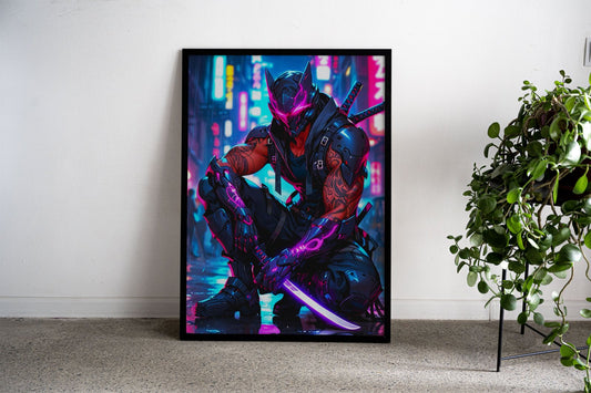 ninja warrior pop art Asian Style Poster | Wall  Art for Home & Office | High-Quality Print - High-Quality Premium Wall Art Decor Sticker