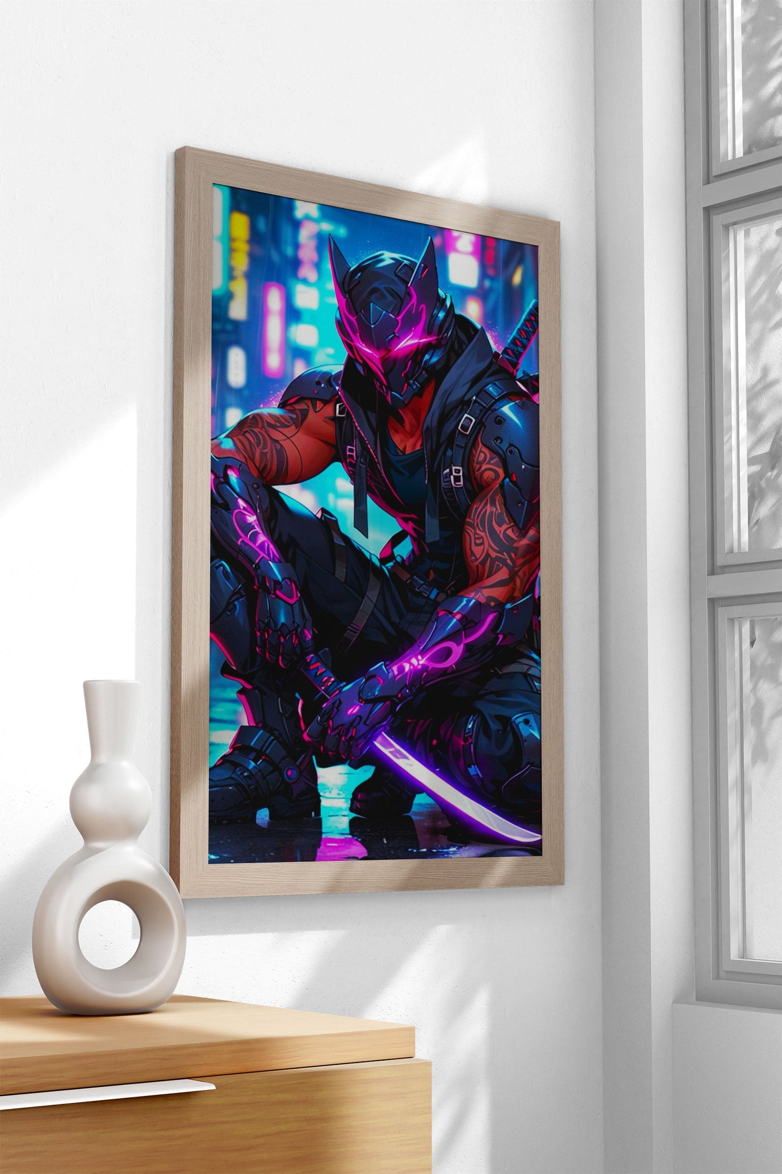 ninja warrior pop art Asian Style Poster | Wall  Art for Home & Office | High-Quality Print - High-Quality Premium Wall Art Decor Sticker