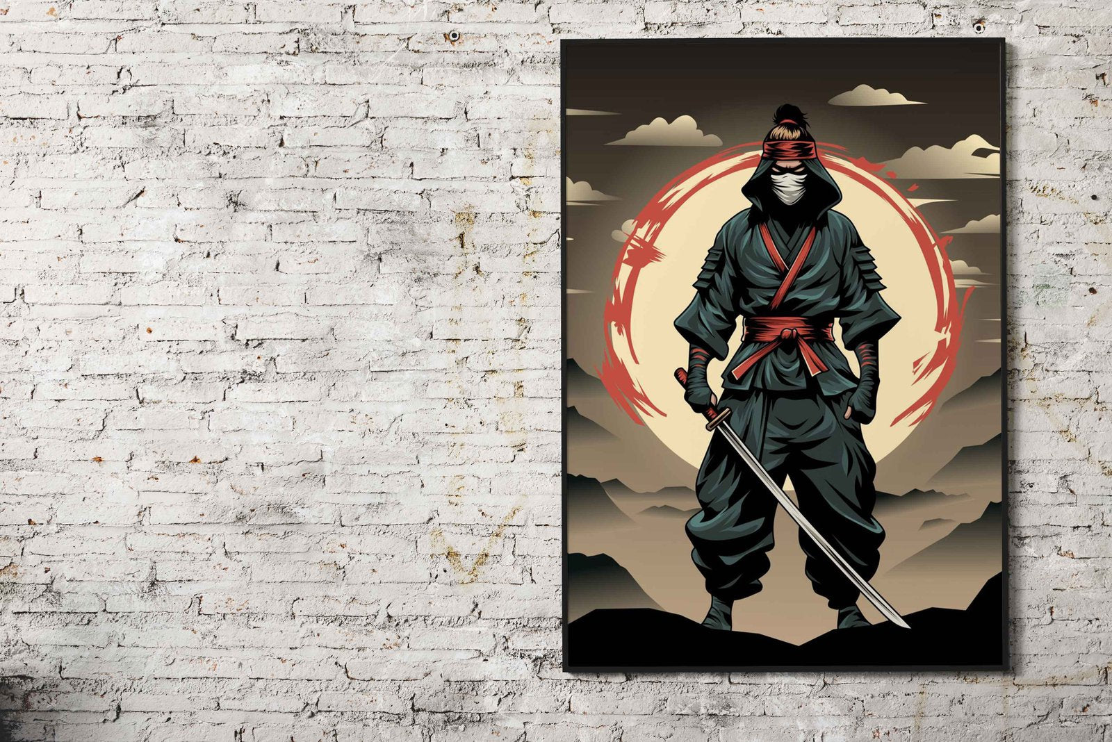 Ninja Warrior Asian Style Poster | Wall Art for H ome & Office | High-Quality Print - High-Quality Premium Wall Art Decor Sticker