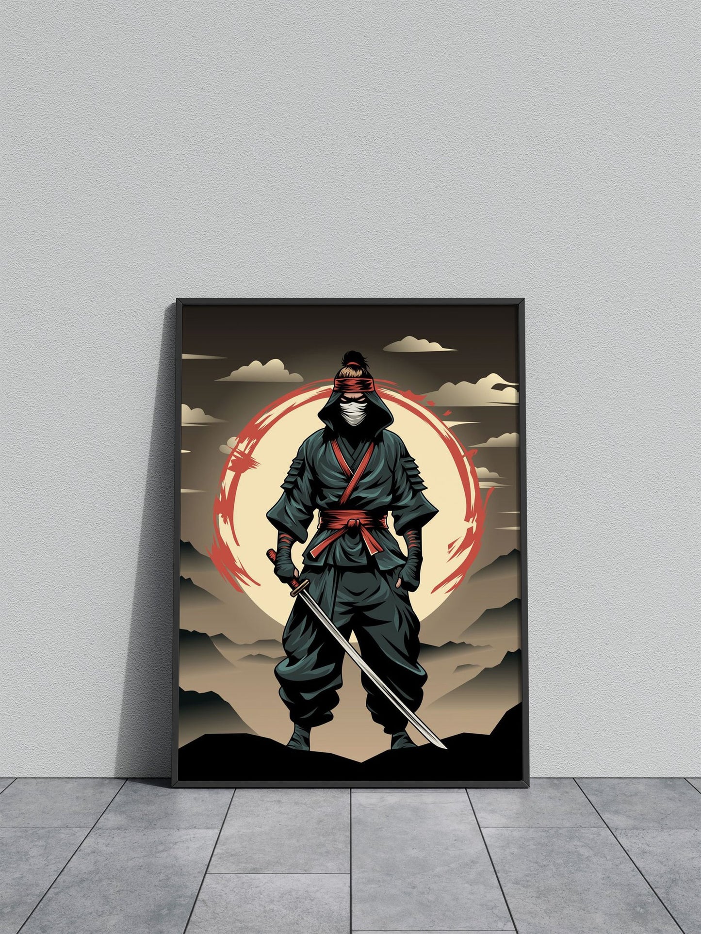 Ninja Warrior Asian Style Poster | Wall Art for H ome & Office | High-Quality Print - High-Quality Premium Wall Art Decor Sticker