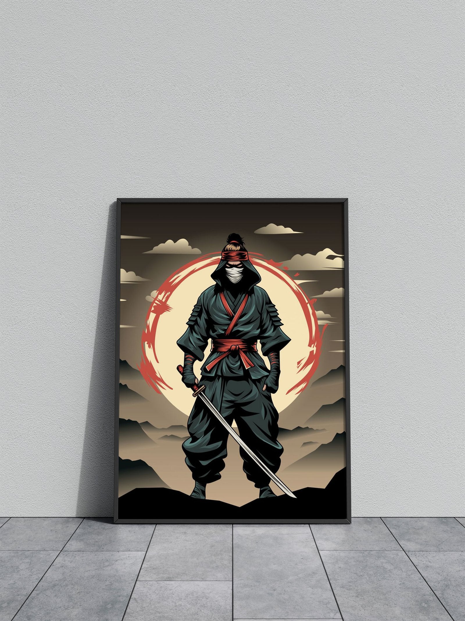 Ninja Warrior Asian Style Poster | Wall Art for H ome & Office | High-Quality Print - High-Quality Premium Wall Art Decor Sticker