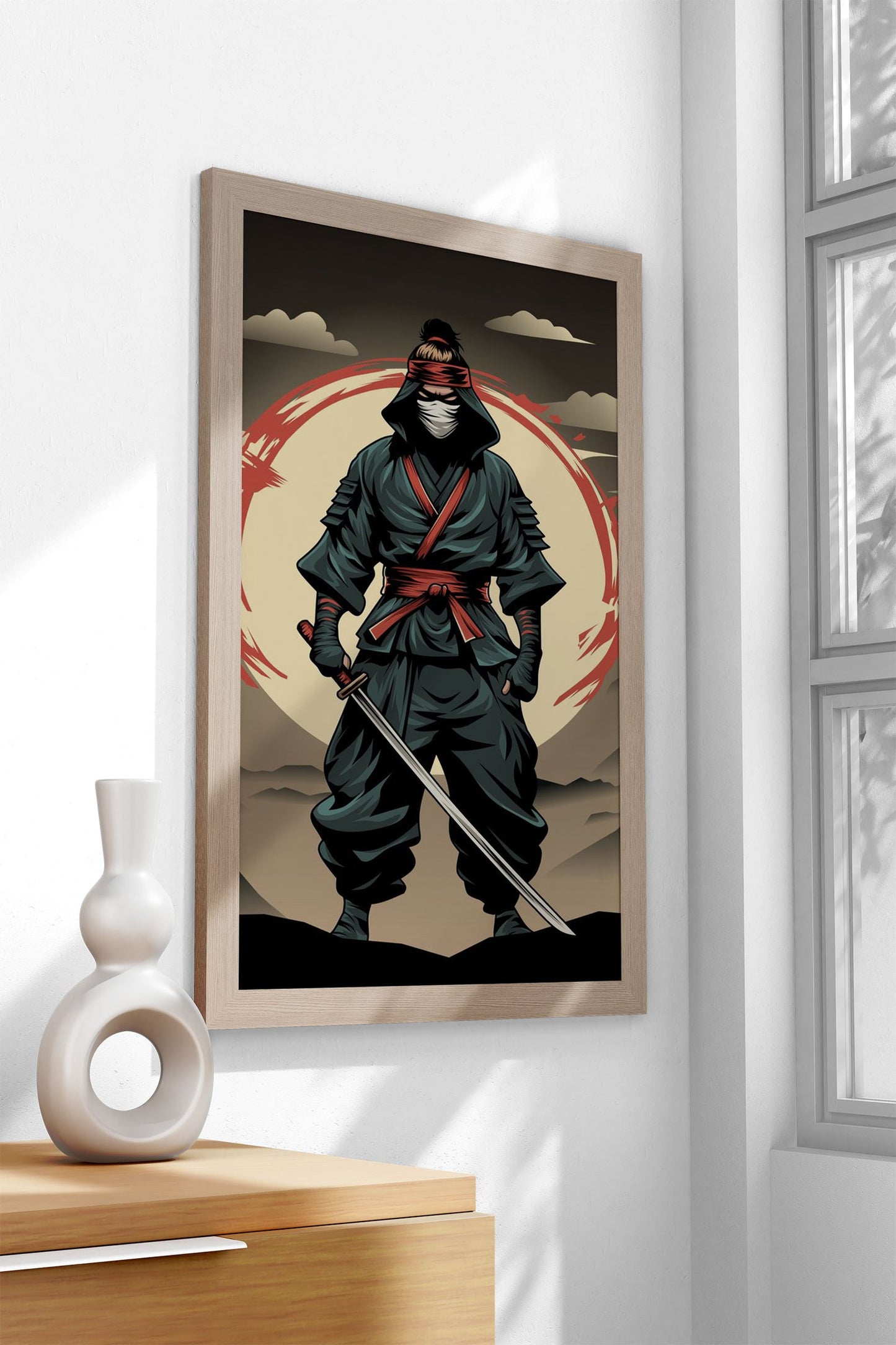 Ninja Warrior Asian Style Poster | Wall Art for H ome & Office | High-Quality Print - High-Quality Premium Wall Art Decor Sticker