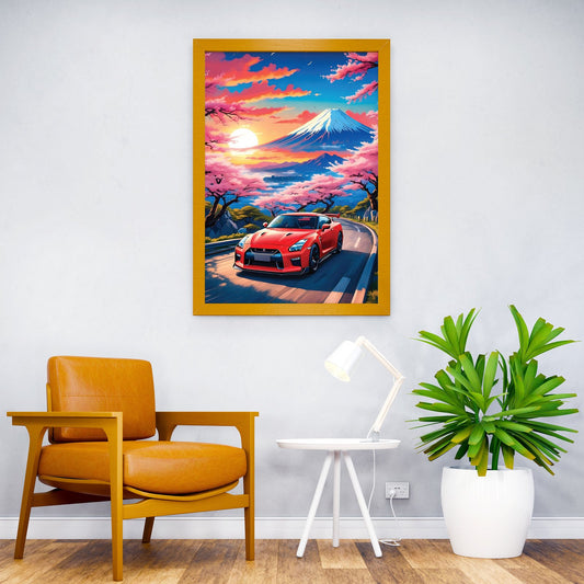 Nissan Skyline GTR R34 Asian Style Poster | W all Art for Home & Office | High-Quality Print - High-Quality Premium Wall Art Decor Sticker