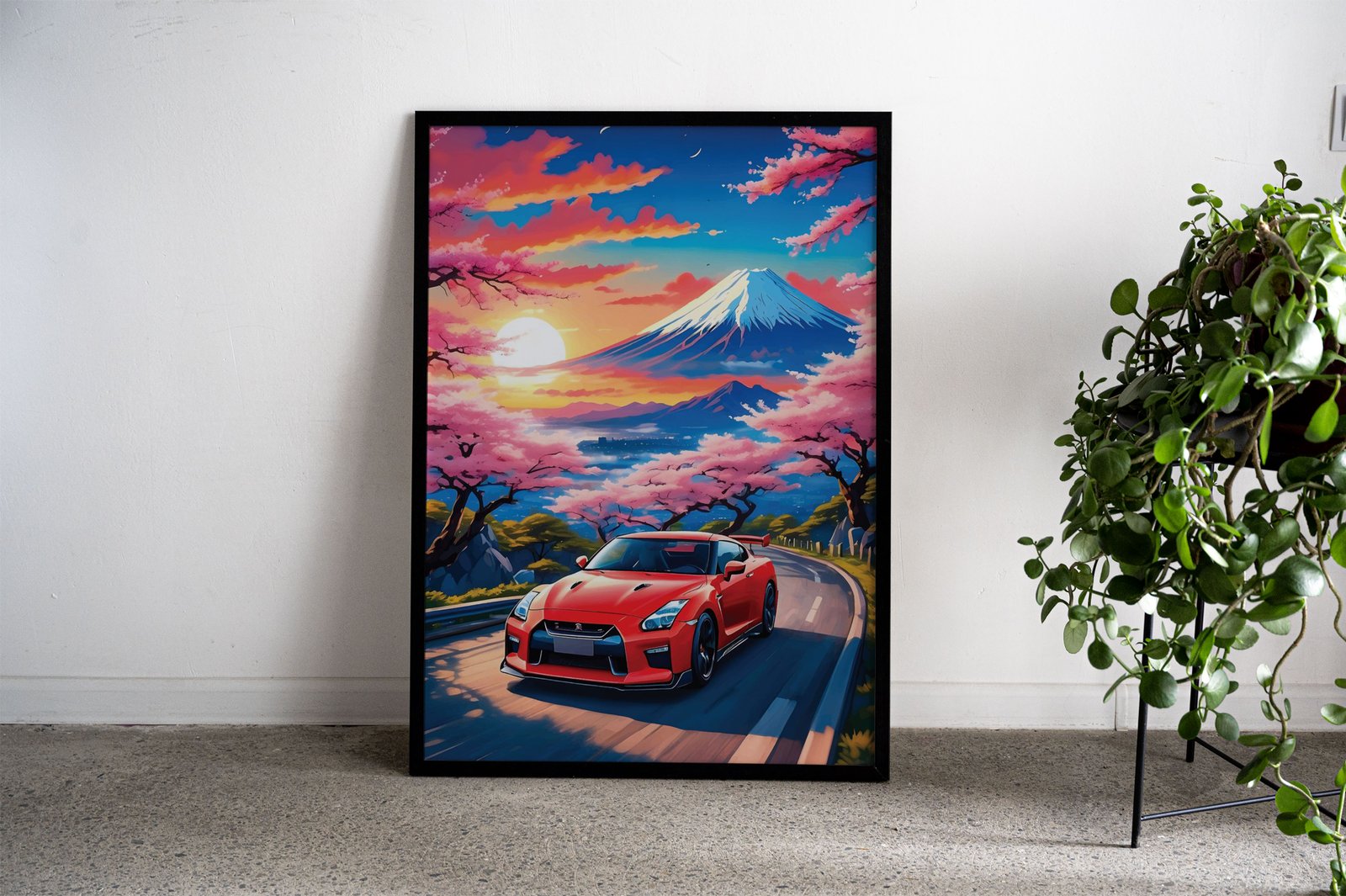Nissan Skyline GTR R34 Asian Style Poster | W all Art for Home & Office | High-Quality Print - High-Quality Premium Wall Art Decor Sticker