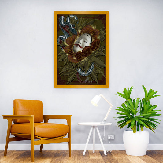 Non mask and snake Asian Style Poster | Wall  Art for Home & Office | High-Quality Print - High-Quality Premium Wall Art Decor Sticker