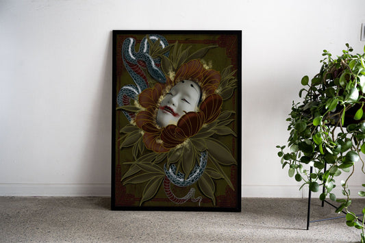 Non mask and snake Asian Style Poster | Wall  Art for Home & Office | High-Quality Print - High-Quality Premium Wall Art Decor Sticker