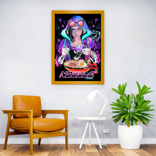 Noodle Cyberpunk Express Asian Style Poster  | Wall Art for Home & Office | High-Quality Print - High-Quality Premium Wall Art Decor Sticker