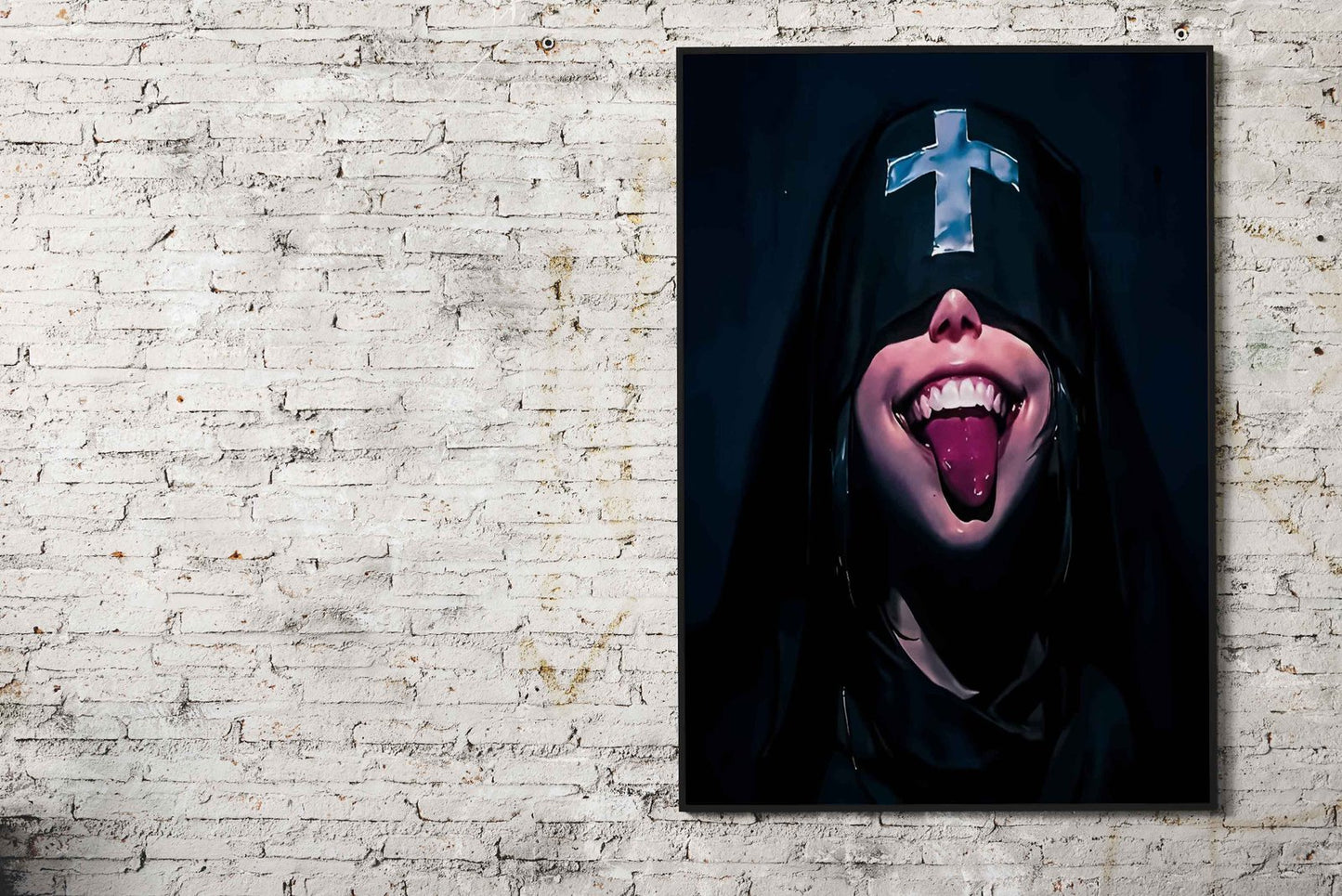 Nun with Cross Asian Style Poster | Wall Art fo r Home & Office | High-Quality Print