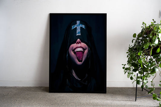 Nun with Cross Asian Style Poster | Wall Art fo r Home & Office | High-Quality Print